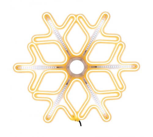 Фигура Снежинка из гибкого неона с эффектом тающих сосулек, 60х60 см, цвет свечения теплый белый/белый  501-226  NEON-NIGHT