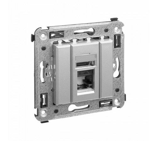 Компьютерная розетка RJ-45 в стену, кат.5e одинарная,"Avanti","Закаленная сталь"  4404463  DKC