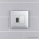 Компьютерная розетка RJ-45 в стену, кат.5e одинарная,"Avanti","Закаленная сталь"  4404463  DKC