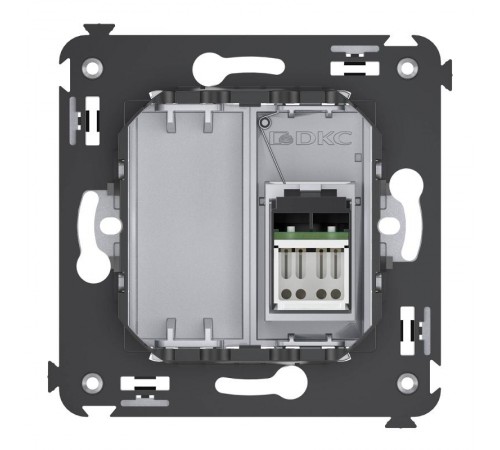 Компьютерная розетка RJ-45 в стену, кат.5e одинарная,"Avanti","Закаленная сталь"  4404463  DKC