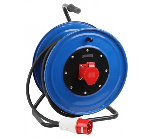 Удлинитель силовой IND380-RM-1e-5x2,5-30m-IP44 на 380В на катушке 1 розетка CEE 5P 30м КГ 5х2,5 32A IP44  Б0057303  ЭРА