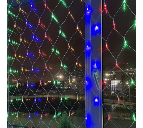 Гирлянда светодиодная  Сеть 1,8 м*1,5 м мультиколор, мультирежим,  ENIS-01M  , 220V, IP20 (60/540)  Б0041901  ЭРА