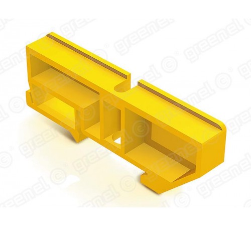 Изолятор для установки нулевой шины на DIN-рейку 35мм. цвет-ЖЕЛТЫЙ (100/500шт)  GE60021-09  Greenel