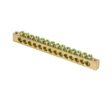 Шина "0" (8х12мм.) 125А 14 отверстий крепеж по краям латунь EKF PROxima  sn0-125-14-k  EKF