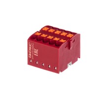 Блок распределительный, зажим push-in, 10 точек подключения 2,5 кв.мм, красный  DTP1-010-04SPUR  DKC
