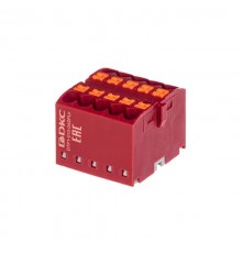 Блок распределительный, зажим push-in, 10 точек подключения 2,5 кв.мм, красный  DTP1-010-04SPUR  DKC