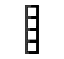 Рамка для вертикальной и горизонтальной установки, 4 поста; дюропласт; черный; A CREATION  AC584SW  Jung