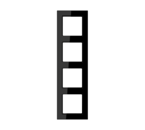 Рамка для вертикальной и горизонтальной установки, 4 поста; дюропласт; черный; A CREATION  AC584SW  Jung