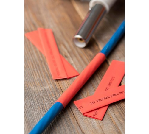 Термоусаживаемая трубка ТУТ нг 8/4 красная EKF PROxima  tut-8-r  EKF