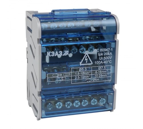 Шина "N" нулевая на DIN-рейку в корпусе-4х7групп  143231  КЭАЗ