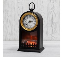 Светодиодный камин Старинные часы с эффектом живого огня 14,7x11,7x25 см, черный, батарейки 2хС (не в комплекте) USB  511-020  NEON-NIGHT