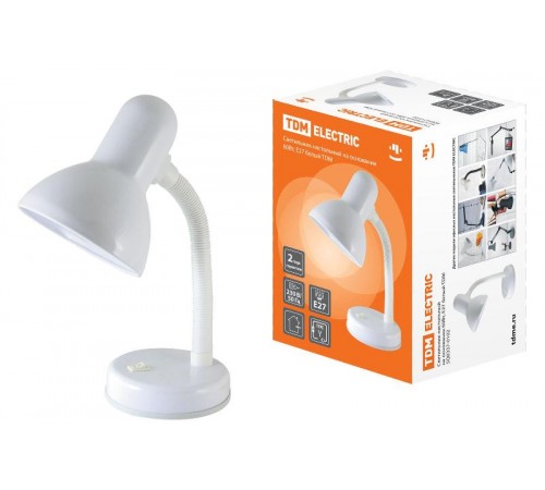 Светильник настольный на основании 60Вт ЛН Е27 белый  SQ0337-0102  TDM