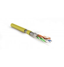 SFTP4-C7-S23-IN-LSZH-YL-500 (500 м) Кабель витая пара, экранир. S/FTP, категория 7(600MHz), 4 пары(23 AWG),одножил. (solid)  445166  Hyperline