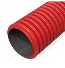 Труба гофрированная двустенная ПНД  гибкая тип 1250 (SN18) с/з красная d160 мм (50 м/уп)  PR15.00983  Промрукав