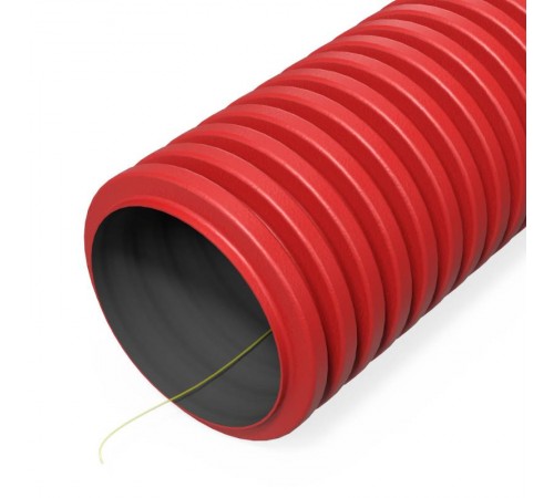 Труба гофрированная двустенная ПНД  гибкая тип 1250 (SN33) с/з красная d90 мм (50 м/уп)  PR15.00980  Промрукав