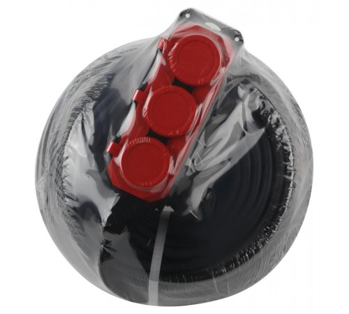 Удлинитель силовой UK-3e-3x1,5-40m-IP44(KG) с заземлением 3 розетки каучук 40м КГ 3х1,5мм2 IP44  Б0057583  ЭРА