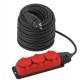 Удлинитель силовой UK-3e-3x1,5-40m-IP44(KG) с заземлением 3 розетки каучук 40м КГ 3х1,5мм2 IP44  Б0057583  ЭРА