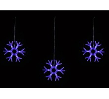 Занавес светодиодный фигурный Снежинки-1 ULD-E1503-036/DTA BLUE IP20 SNOWFLAKES-1  15х03м 6 нитей 36 синих диодов шнур прозр.  UL-00001406  Uniel