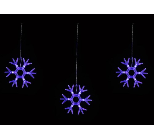 Занавес светодиодный фигурный Снежинки-1 ULD-E1503-036/DTA BLUE IP20 SNOWFLAKES-1  15х03м 6 нитей 36 синих диодов шнур прозр.  UL-00001406  Uniel