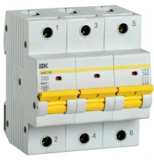 Выключатель автоматический трехполюсный ВА47-150 63А D 15кА KARAT  MVA50-3-063-D  IEK