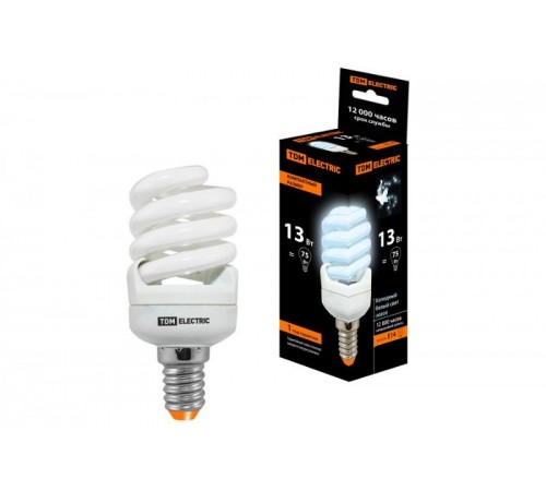 Лампа энергосберегающая КЛЛ-FS-15 Вт-2700 К-Е14  SQ0323-0004  TDM