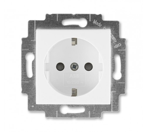 ABB Levit Белый / белый Розетка с з/к со шторками 16А  5520H-A03457 03W  2CHH203457A6003  ABB
