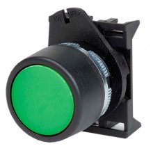 Кнопка плоская прозрачная с фиксацией зеленая  ABDLM2  DKC