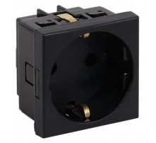 Розетка модульная с з/к и шторками 45х45мм чернаяАДЛ 13-900-ЧРувинил