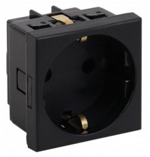 Розетка модульная с з/к и шторками 45х45мм чернаяАДЛ 13-900-ЧРувинил