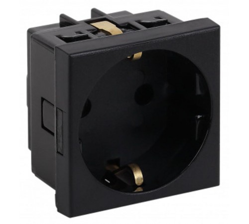 Розетка модульная с з/к и шторками 45х45мм чернаяАДЛ 13-900-ЧРувинил