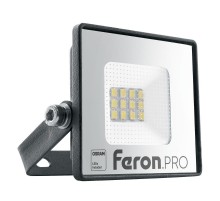 Прожектор светодиодный 10W 6400K IP65 AC220-240V/50Hz, черный, LL-1000  41537  FERON