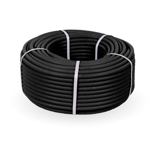 Труба гофрированная ПНД лёгкая 350 Н черная с/з д16 (100м/5500м уп/пал) безгалогенная (HF) стойкая к УФ   161556  Промрукав