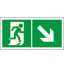 Знак безопасности BL-2010B.E36"Напр. к эвакуационному выходу направо вниз"  a18143  Белый свет