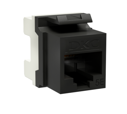 Модуль Keystone RJ45 CAT5E не экранированный, 180 градусов, черный  RNK5EU180BK  DKC