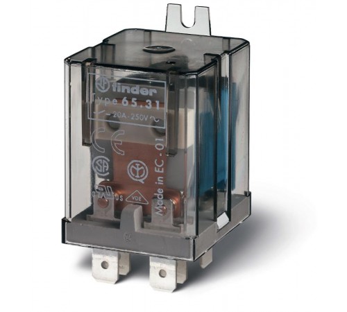 Силовое электромеханическое реле; монтаж в наконечники Faston 250 (6.3x0.8мм); 1NO 30A; контакты AgCdO (зазор  3мм)  653182300309  Finder