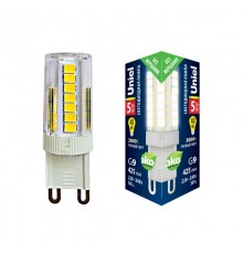 Лампа светодиодная LED-JCD-5W/3000K/G9/CL GLZ09TR LED, прозр 3000К  UL-00006748  Uniel
