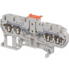 Клемма D2,5/5.SNB.4L, 2 зажима, 2 канала для перем+1 тест . гнездо на одной стороне + разъединитель в центре+ 2 зажима  1SNA290141R0400  TE