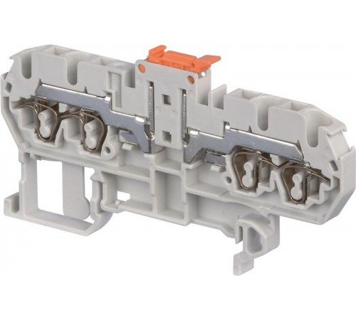 Клемма D2,5/5.SNB.4L, 2 зажима, 2 канала для перем+1 тест . гнездо на одной стороне + разъединитель в центре+ 2 зажима  1SNA290141R0400  TE