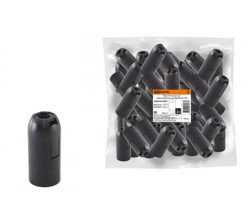 Патрон Е14 подвесной, термостойкий пластик, черный, Б/Н  SQ0335-0057  TDM