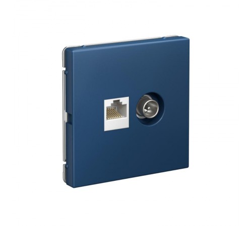 ArtGallery Аквамарин Розетка двойная TV + компьютерная RJ45, кат. 5Е  GAL001189  SE