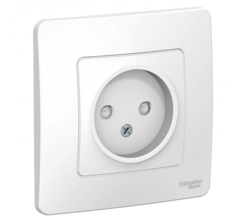 Blanca Белый С/У Розетка без заземления со шторками, 16А, 250В  BLNRS000111  SE