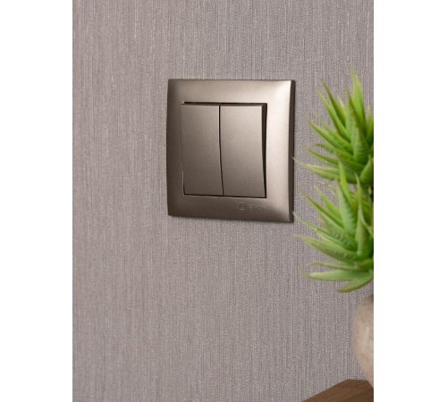 Валенсия лицевая панель выключателя 2-кл. 10А кашемир EKF PROxima   ESV10-L-023-40   EKF