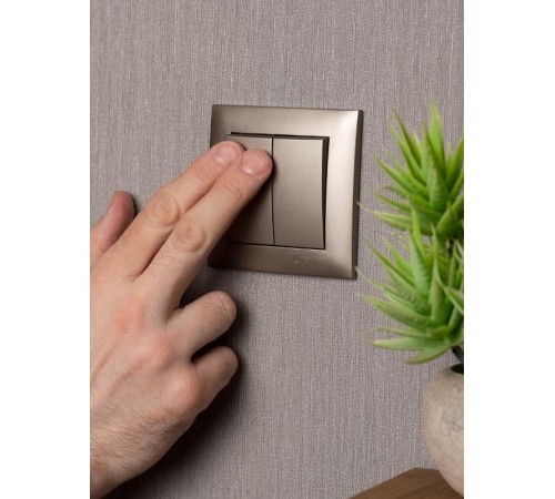 Валенсия лицевая панель выключателя 2-кл. 10А кашемир EKF PROxima   ESV10-L-023-40   EKF