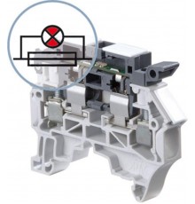 Клемма ZS4-SF1-R1 Держатель предохранителя 5x20мм, 5x25мм, 4мм. кв., с красным светодиодом-индикатором сгор.предох. 24-60В  1SNK508412R0000  AB
