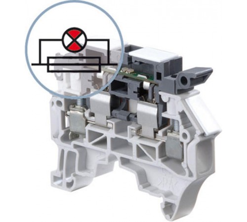 Клемма ZS4-SF1-R1 Держатель предохранителя 5x20мм, 5x25мм, 4мм. кв., с красным светодиодом-индикатором сгор.предох. 24-60В  1SNK508412R0000  AB