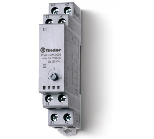 Модуль управления Авто-Вкл-Выкл; 1CO 5A; питание 24В АC/DC; монтаж на рейку 35мм; ширина 17.5мм; степень защиты IP20  194100240000  Finder