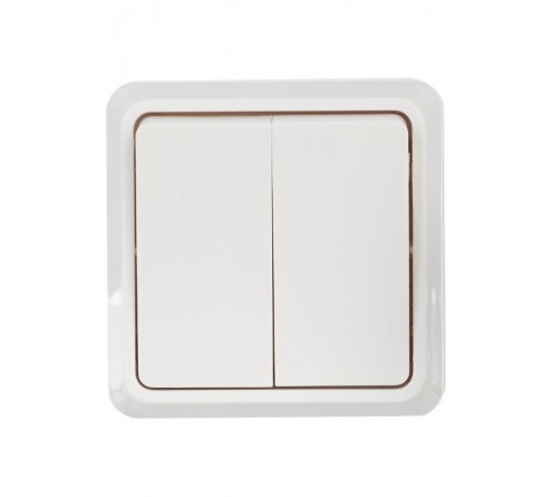 ОКТАВА белый ВС20-2-0-ОБ Выключатель 2-клавишный О/У 10А ВС20-2-0-ОБ  EVO20-K01-10-DC  GENERICA
