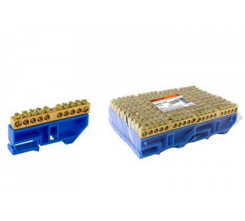 Шина "N" нулевая с изолятором на DIN-рейку 6х9мм стойка бол. 10 групп   SQ0801-0028  TDM