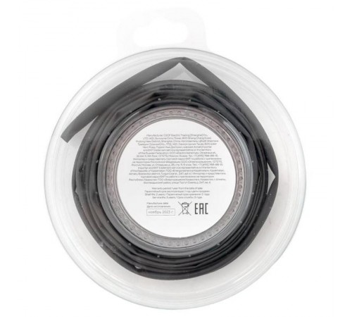 Термоусаживаемая трубка ТУТ нг 6/3 черная ролик 2 м tut-6-b-bEKF