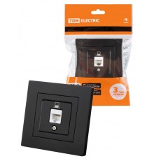 Розетка компьютерная RJ45 черная "Сенеж"  SQ1816-0322  TDM